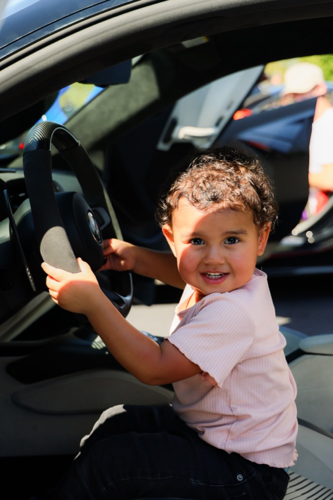 A wish kid behind the wheel